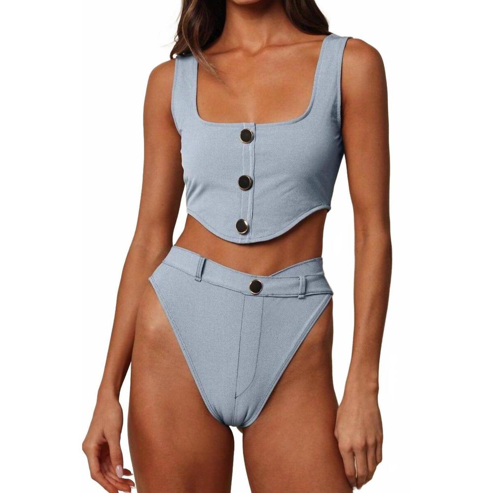 NEW MONTCE olivia corset top in light denim